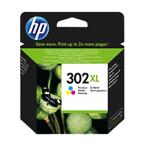 HP Original 302XL F6U67AE 3 farger i én blekkpatron | Innhold: 8 ml.