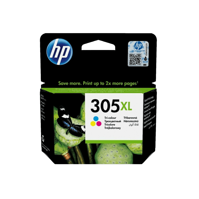 HP Original 305XL 3YM63AE 3 farger i én blekkpatron | Innhold: 5 ml.
