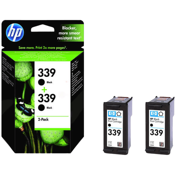 HP Original 339 C9504EE twin pack svart blekkpatron | Innhold: 42 ml.