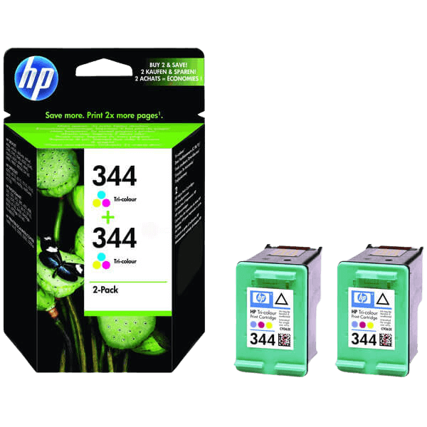 HP Original 344 C9505EE twin pack 3 farger i én blekkpatron | Innhold: 28 ml.