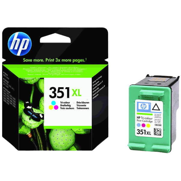 HP Original 351 CB338EE XL 3 farger i én blekkpatron | Innhold: 14 ml.