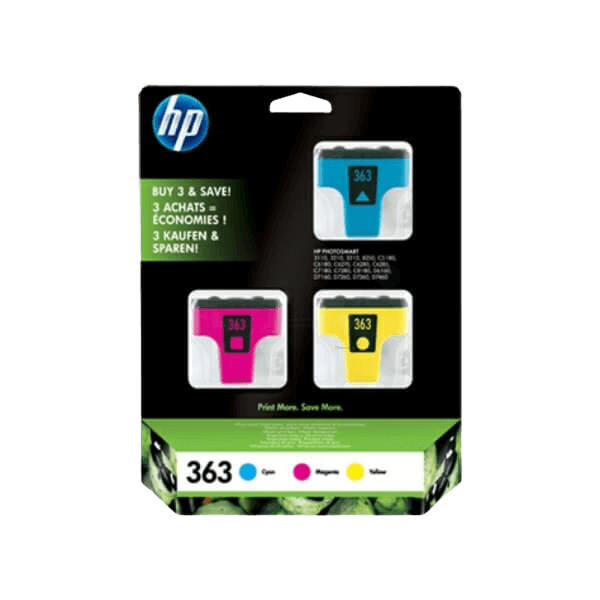 HP Original 363 CB333EE 3 farger i én rabattpakke | Innhold: 9 ml.
