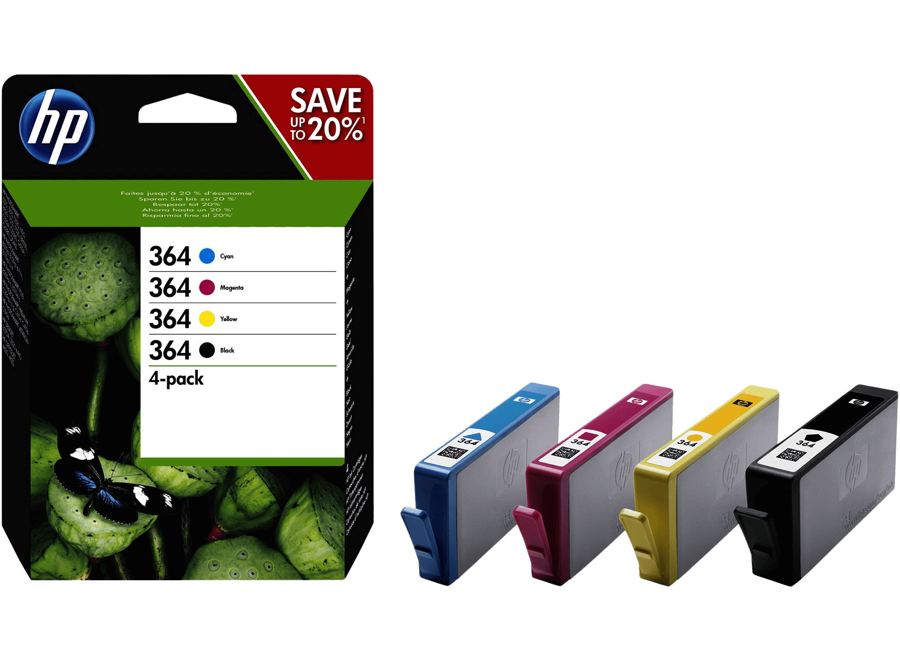 HP Original 364 N9J73AE CMYK rabattpakke | Innhold: 1150 sider