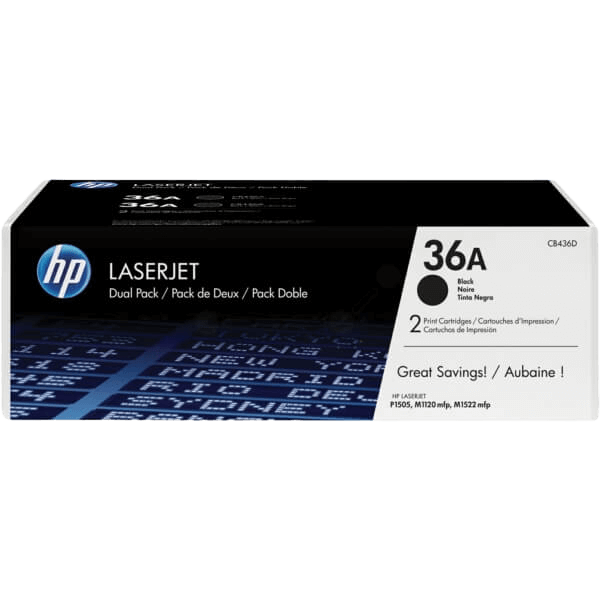 HP Original 36A CB436AD twin pack svart toner | Innhold: 4000 sider