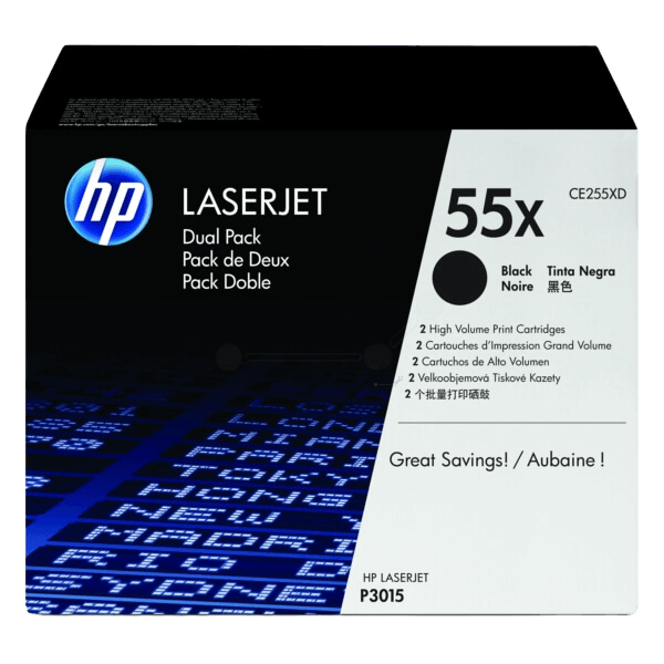 HP Original 55X CE255XD twin pack svart toner | Innhold: 24000 sider