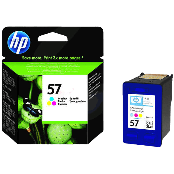 HP Original 57 C6657AE XL 3 farger i én blekkpatron | Innhold: 17 ml.