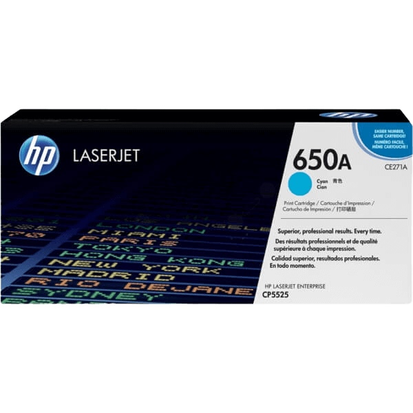 HP Original 650A CE271A cyan toner | Innhold: 15000 sider