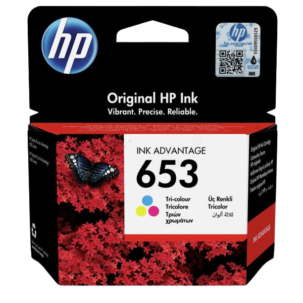 HP Original 653 3YM74AE 3 farger i én blekkpatron | Innhold: 5 ml.