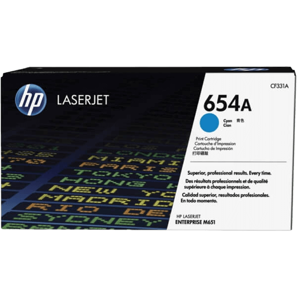 HP Original 654A CF331A cyan toner | Innhold: 15000 sider
