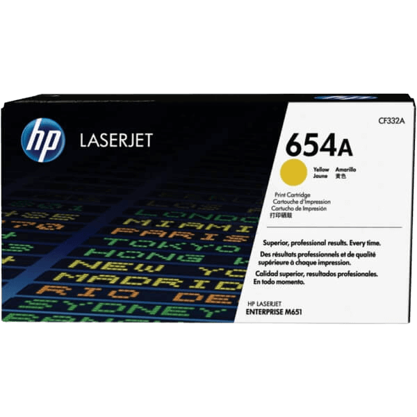 HP Original 654A CF332A gul toner | Innhold: 15000 sider