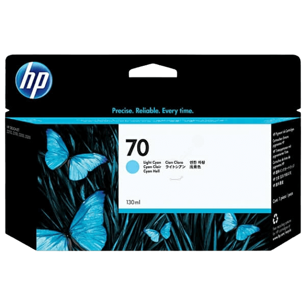HP Original 70 C9390A lys cyan blekkpatron | Innhold: 130 ml.