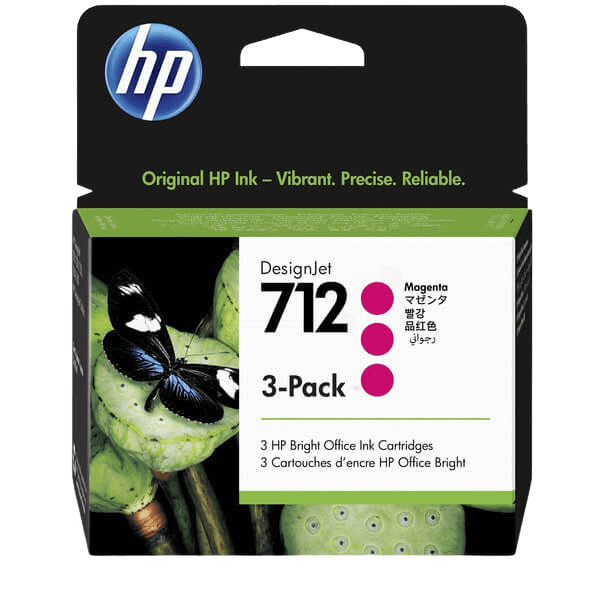 HP Original 712 3ED78A Triple pack magenta blekkpatron | Innhold: 3 x 29 ml.