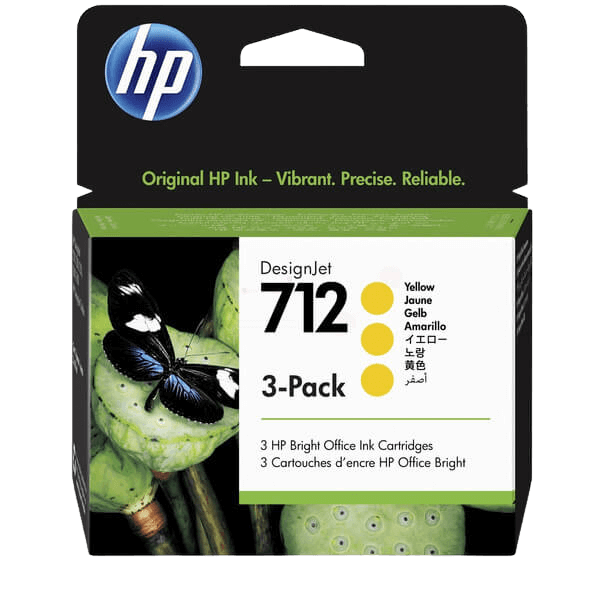 HP Original 712 3ED79A Triple pack gul blekkpatron | Innhold: 3 x 29 ml.