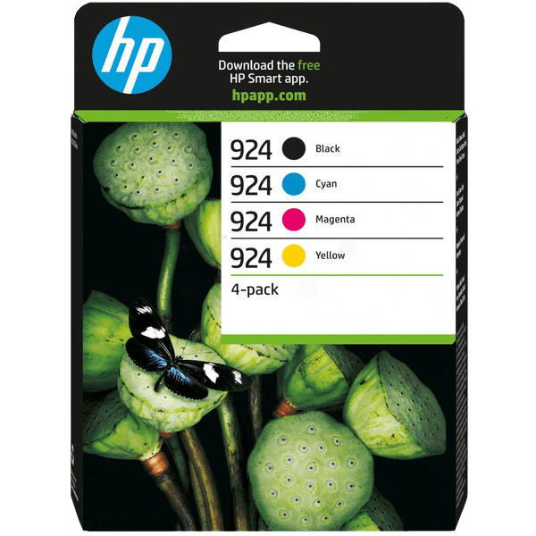 HP Original 924 6C3Z1NE CMYK rabattpakke | Innhold: 500 + 3x 400 sider