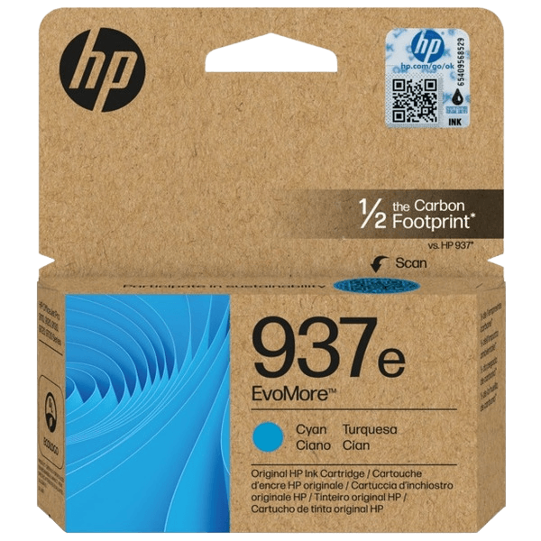 HP Original 937E 4S6W6NE XL cyan blekkpatron | Innhold: 1650 sider