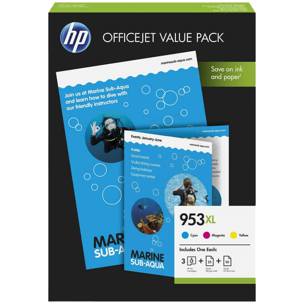 HP Original 953XL 1CC21AE 3 farger i én rabattpakke