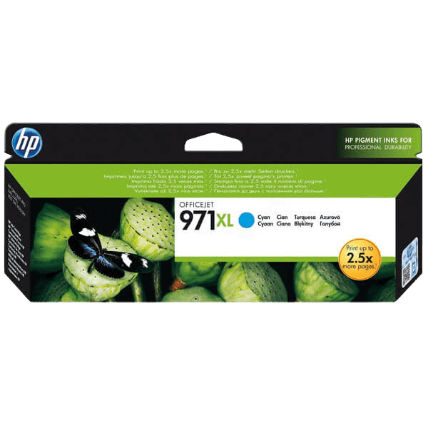 HP Original 971 CN626AE XL cyan blekkpatron | Innhold: 6600 sider