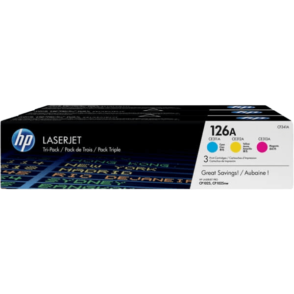 HP Original CF341A 126A 3 farger i én rabattpakke | Innhold: 1200 sider