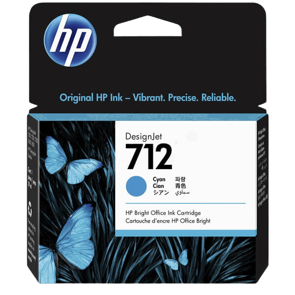 HP Original 712 3ED67A cyan blekkpatron | Innhold: 29 ml.