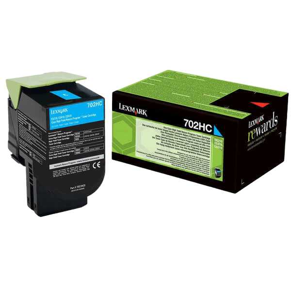 Lexmark Original 702HC 70C2HC0 XL cyan toner | Innhold: 3000 sider