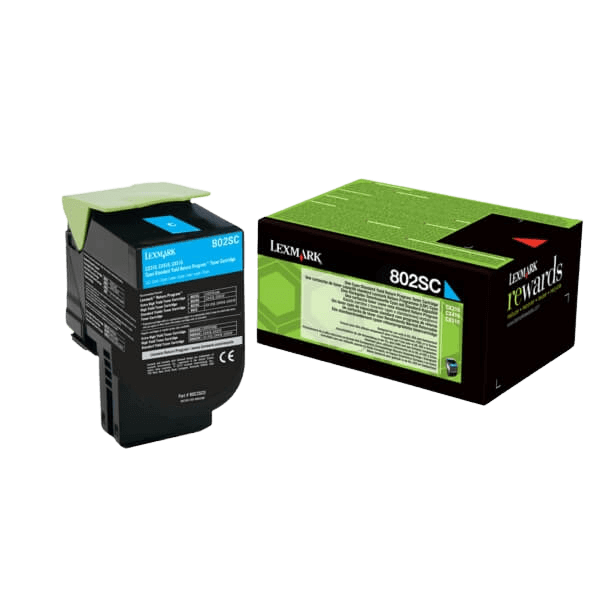 Lexmark Original 802SC 80C2SC0 XL cyan toner | Innhold: 2000 sider