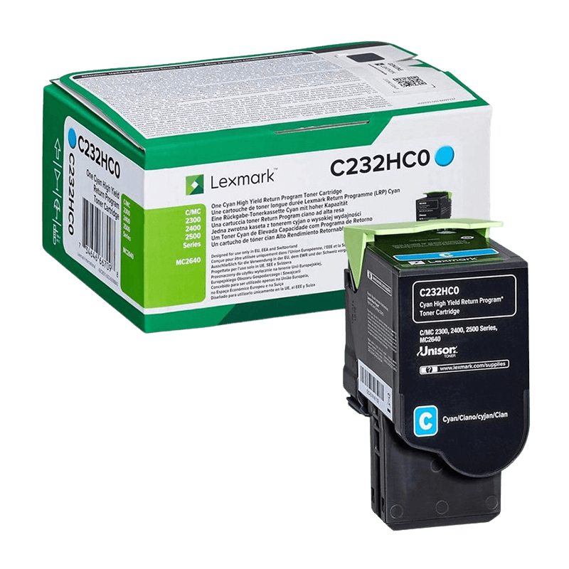 Lexmark Original C232HC0 XL cyan toner | Innhold: 2300 sider